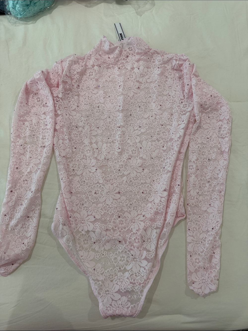NWT Victoria’s Secret Pink women’s XS pink bling Bodysuit